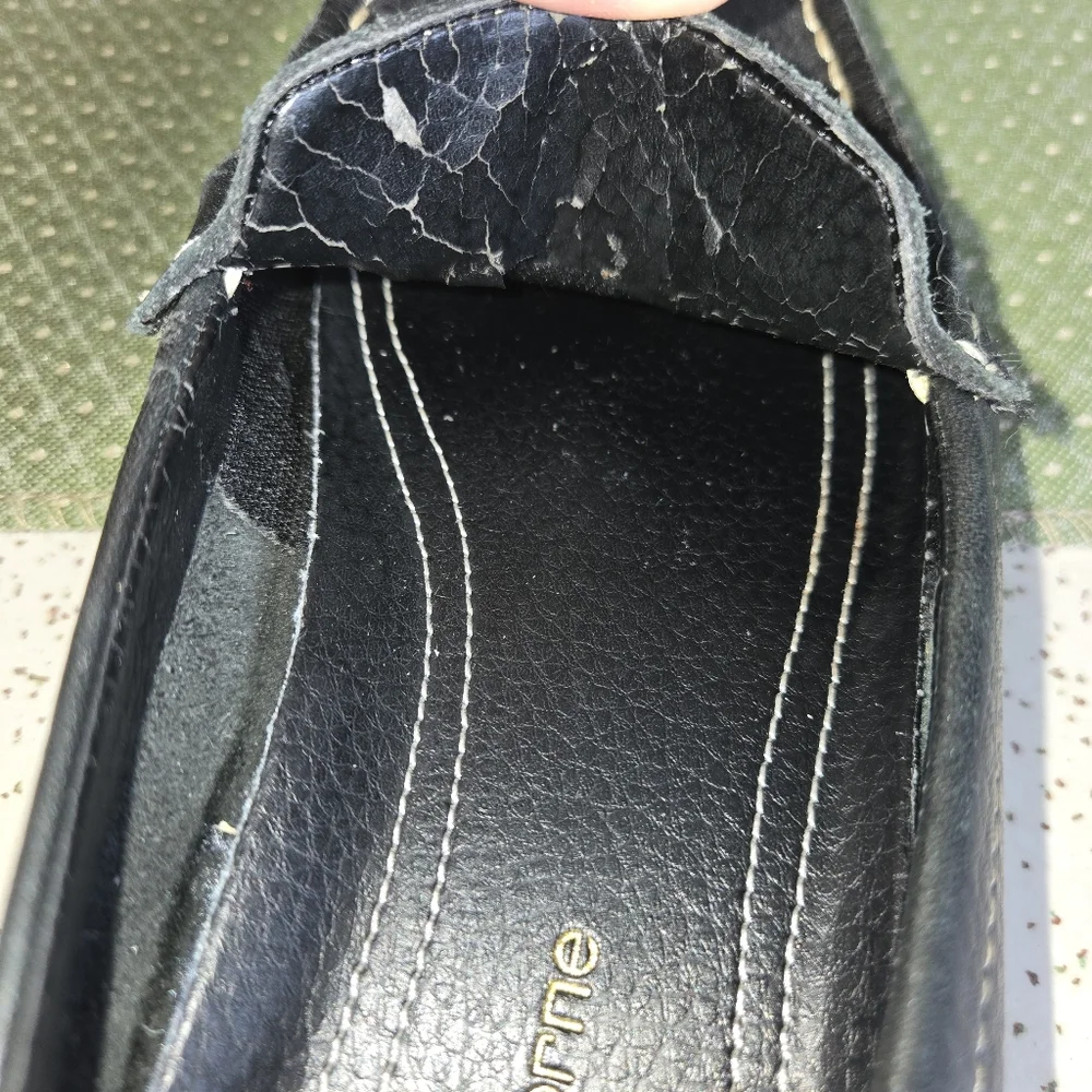 Liz Claiborne Nolia Black Leather Loafers, 7M